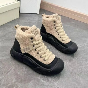 Bota de Inverno Feminina com Plataforma Confortável Forro Pelúcia