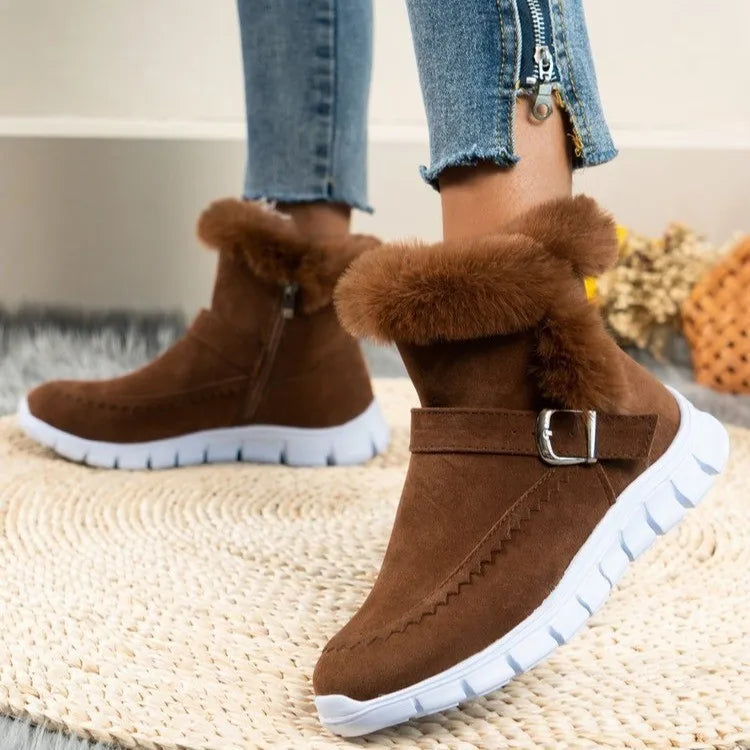 Bota Curta de Camurça Feminina Para Inverno