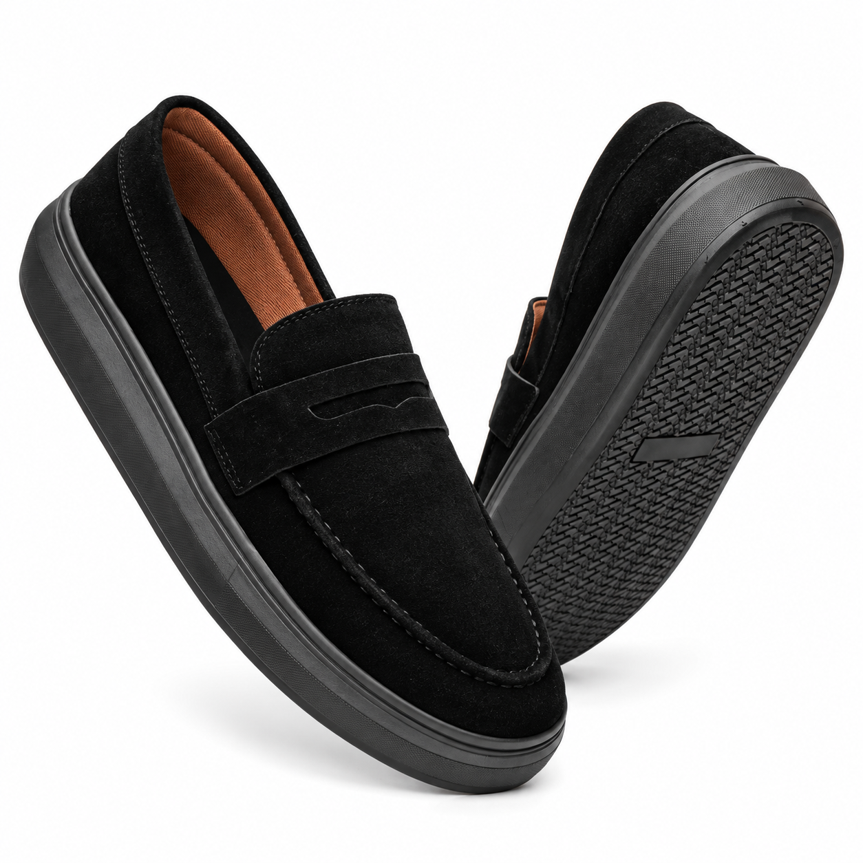 Mocassim Masculino Sola Alta em Camurça Premium