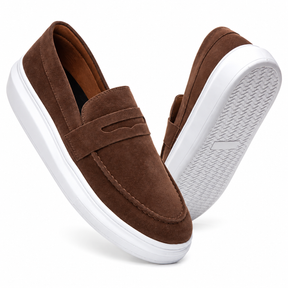 Mocassim Masculino Sola Alta em Camurça Premium