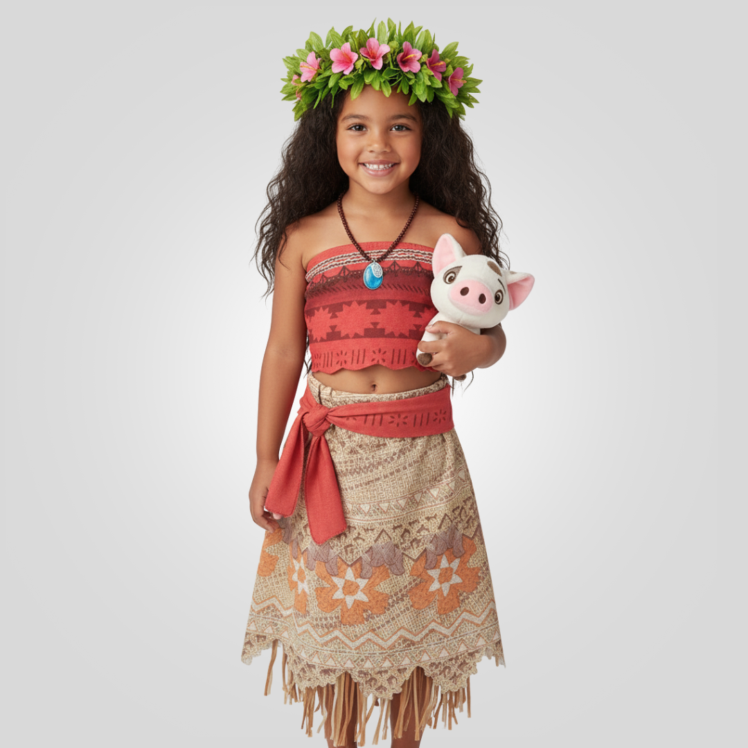 Fantasia Moana Infantil Completa com Acessórios