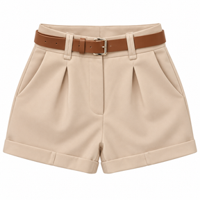 Short Feminino Alfaiataria Cintura Alta com Cinto