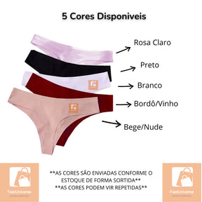 Kit 12 Calcinhas Fio Dental  Sem Costura Corte a Laser Acabamento Top