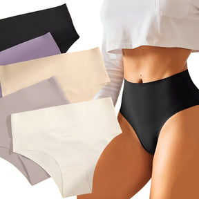 Kit 5 Calcinhas Femininas Cós Alto Sem Costura – Corte a Laser Conforto