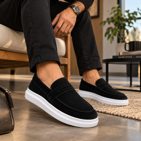 Mocassim Masculino Sola Alta em Camurça Premium