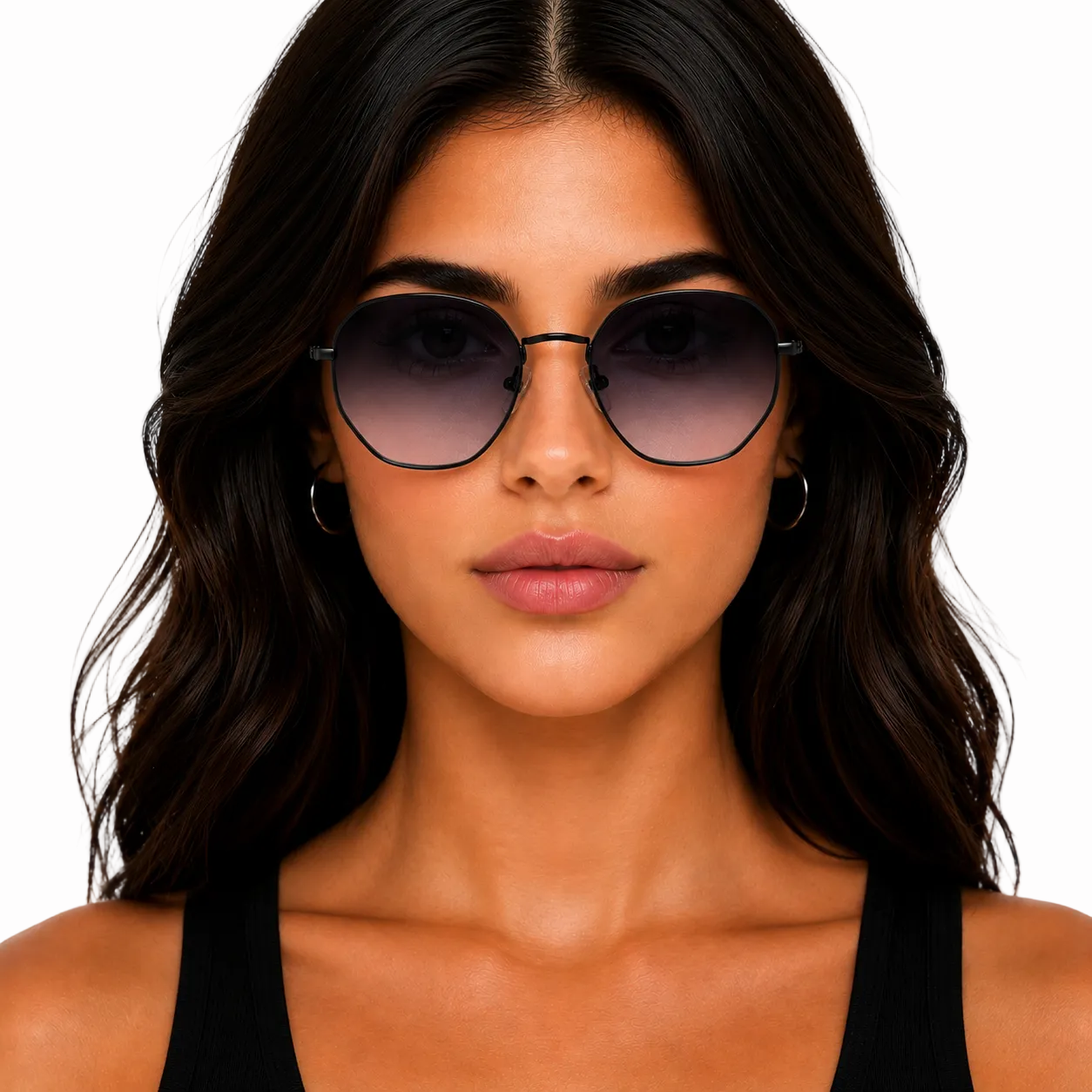 Óculos De Sol Hexagonal Feminino