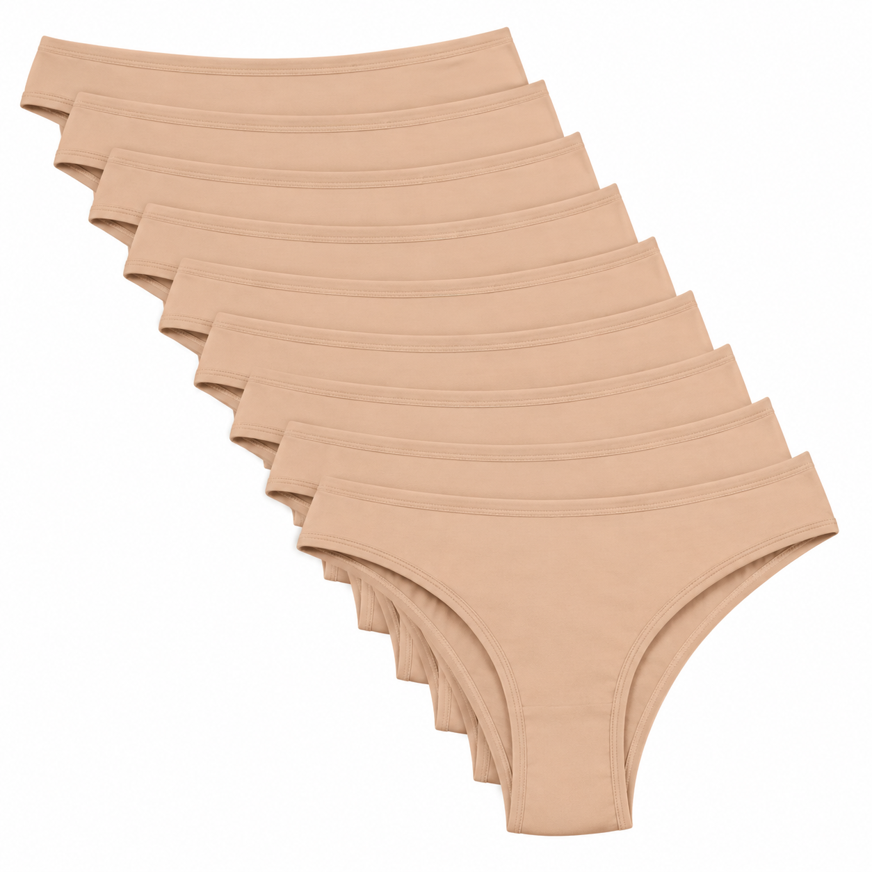 Kit 10 Calcinhas Tanga Em Algodão Lisas