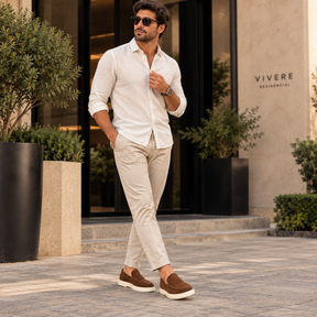 Sapatênis Camurça Slip On Masculino