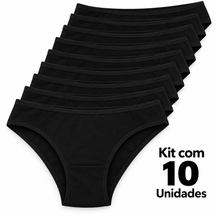 Kit 10 Calcinha Confort Algodão Tanga Básica Feminina