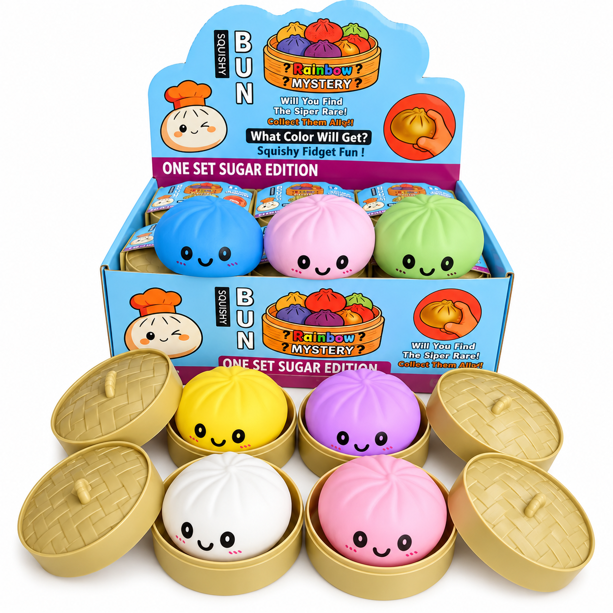 Bolinho Squishy Surpresa Dumpling Antiestresse Colecionável Caixa Cega
