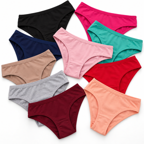 Kit 10 Calcinha Confort Algodão Tanga Básica Feminina