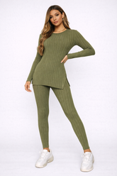 Conjunto Feminino Canelado Cozy Fit