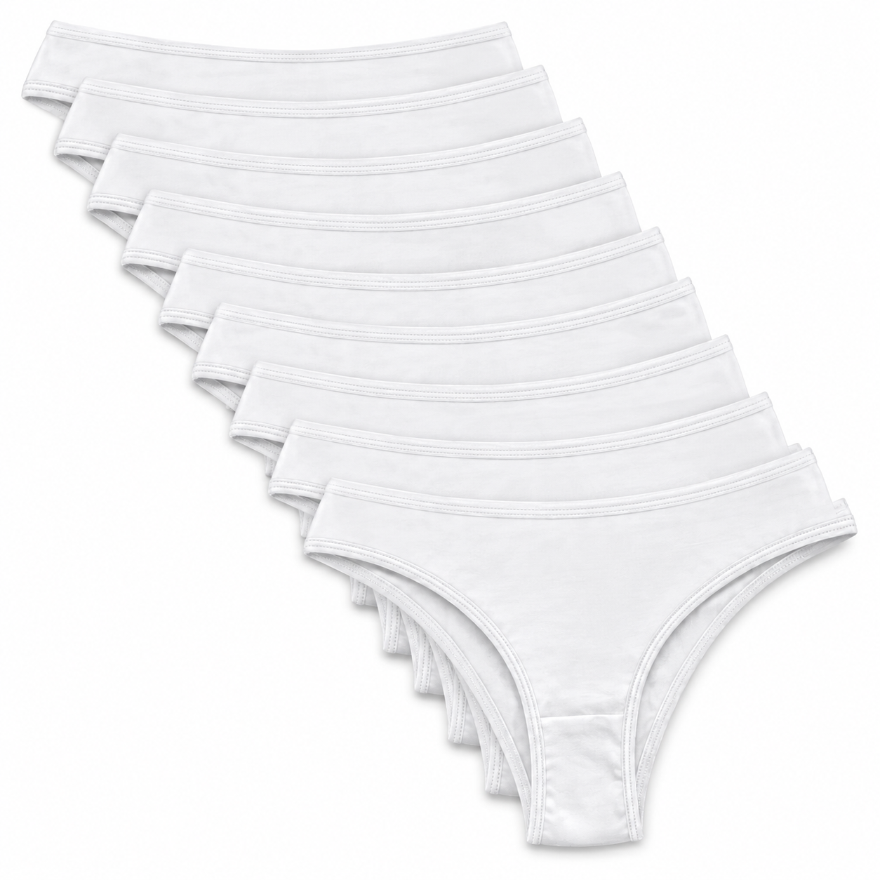 Kit 10 Calcinhas Tanga Em Algodão Lisas