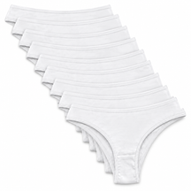 Kit 10 Calcinhas Tanga Em Algodão Lisas