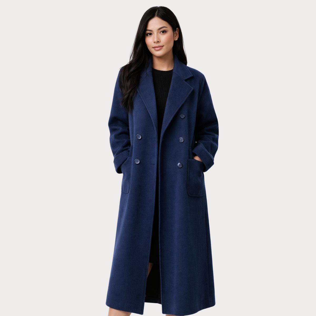 Casaco Feminino Longo de Lã Batida Zoki