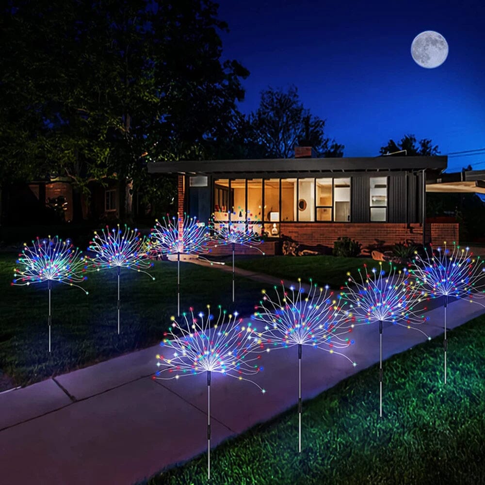 Luminária Solar de Jardim LED Fogos de Artifício