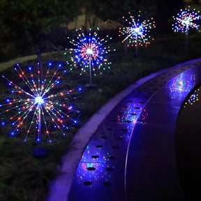 Luminária Solar de Jardim LED Fogos de Artifício