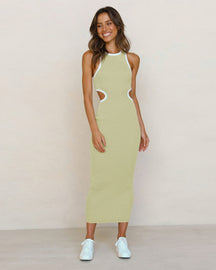 Vestido Kendall Tricot Justo com Recortes Vestido EP01 VerdeClaro P 
