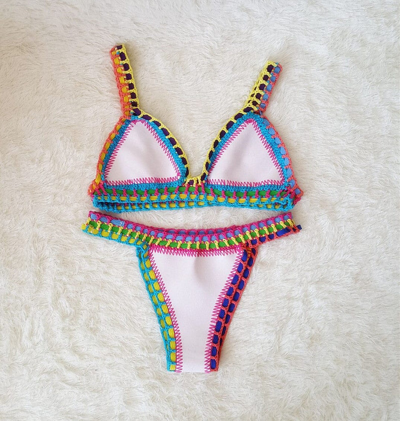 Biquini Crochet Triângulo Moda Praia espaco shop 