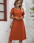 Vestido Fling for Spring Mid com Bolsos Vestido EP01 Laranja P 