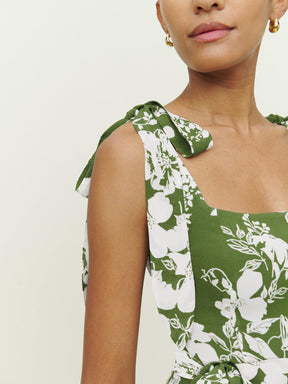Vestido French Longo Decote Reto Fendas Vestido EP01 