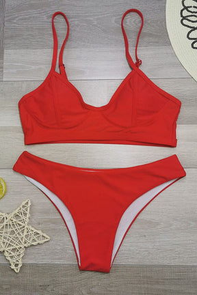 Biquíni Aurora Top Push Up e Tanga Asa Delta Roupa de Banho espaco shop Vermelho P 