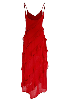 Vestido Maxi Elegante Babados Vestido EP01 