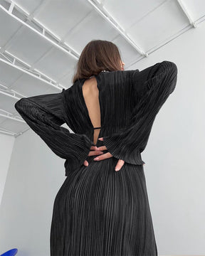 Vestido Longo Cetim Acinturado Vestido EP01 
