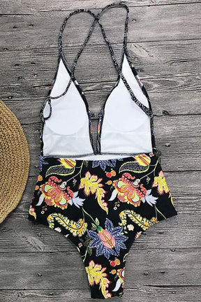 Maiô Estampa Boêmia Decote V Moda Praia espaco shop 