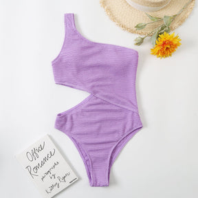 Maiô Ombro Só Cintura Vazada Moda Praia espaco shop Lilás P 
