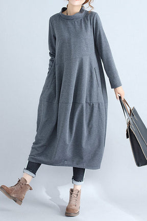 Vestido Comfy Midi Oversize Vestido EP01 Cinza M 