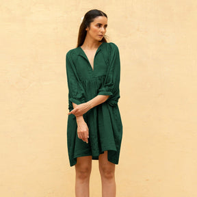 Vestido Curto Solto Decote V Mangas 3/4 Vestido EP01 