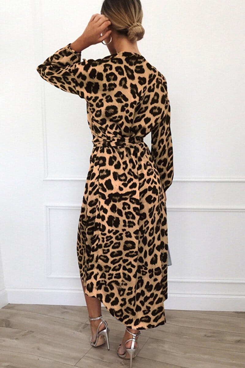 Vestido Decote Transpassado Estampa Onça Vestido EP01 