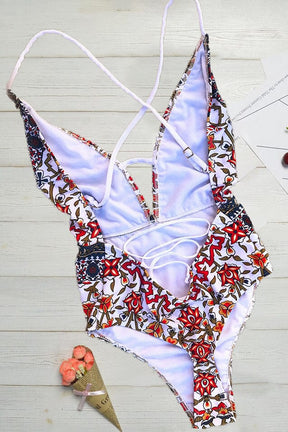 Maiô Estampa Boêmia Decote V Moda Praia espaco shop 
