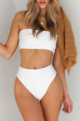 Biquíni Top Tomara que Caia Cintura Alta Moda Praia espaco shop Branco P 