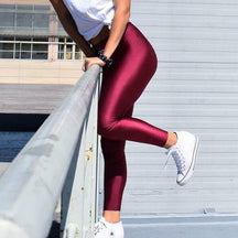 Calça Legging Glow Shine Calça Legging L01 vermelho-violeta-medio P 