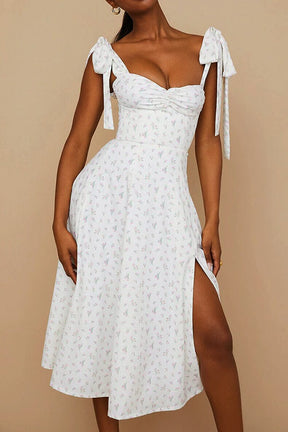 Vestido Nice Midi Alça Amarração e Fenda Vestido EP01 