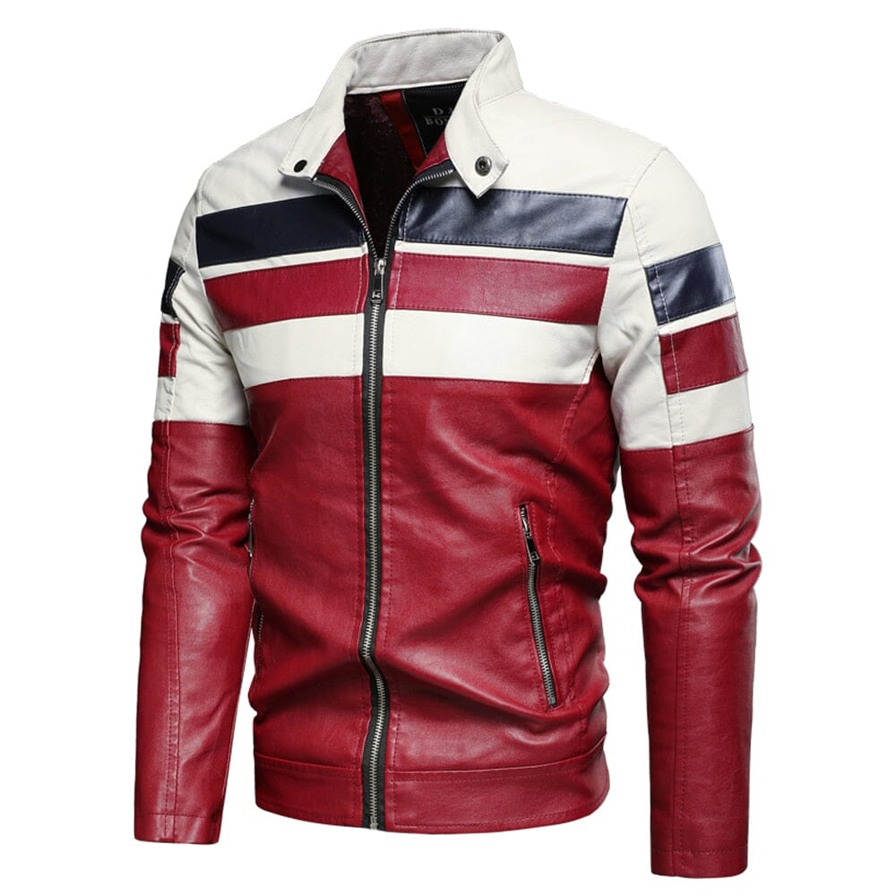 Jaqueta de Couro Vintage Motor casaco 04 Espaço Shop Vermelha P 