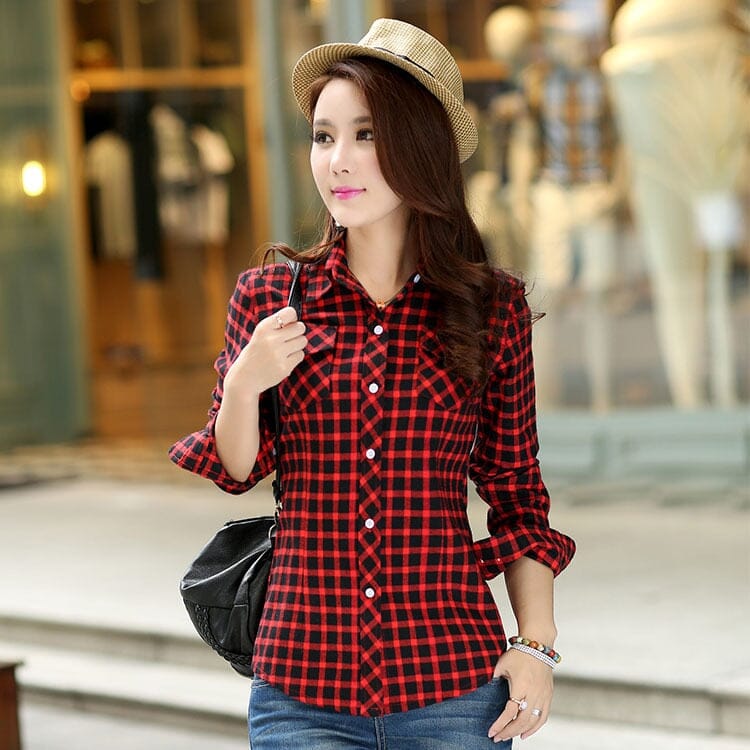Camisa Xadrez Feminina Peluciada IF05 - Camisa Xadrez Feminina espaco shop 