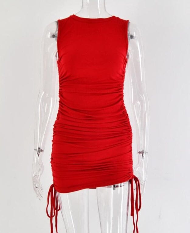 Vestido Vermelho amarração lateral Carla vestidos Cisco 