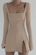 Vestido Aria Curto Justo Texturizado Vestido EP01 Bege P 