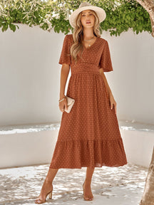 Vestido Marbella Longo Decote V Vestido EP01 Laranja P 