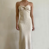 Vestido Alongado Tricot Tomara-que-Caia Vestido EP01 BegeClaro P 