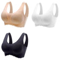 Kit 3 sutiã Confort 5D Alta Sustentação Espaço Shop Cinza - Branco - Preto P 