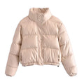 Jaqueta Couro Puffer Feminina Espaço Shop Rosa Bebê PP 