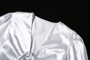Vestido Cetim Giovana (Preto e Branco) Cisco 